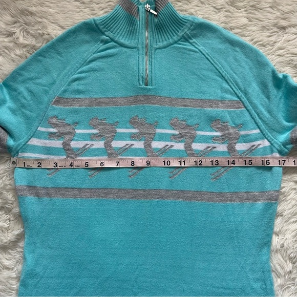 Nils Women's Big Sky Sweater 1/4 Zip Pullover Long Sleeve Blue Silver M - Picture 9 of 12